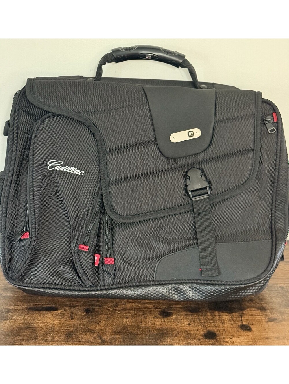 Vintage GM Cadillac Laptop Case * Carry-On Travel Golf * Black Embroidered  Logo